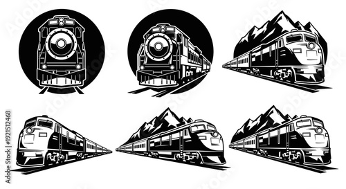 Train illustrations collection