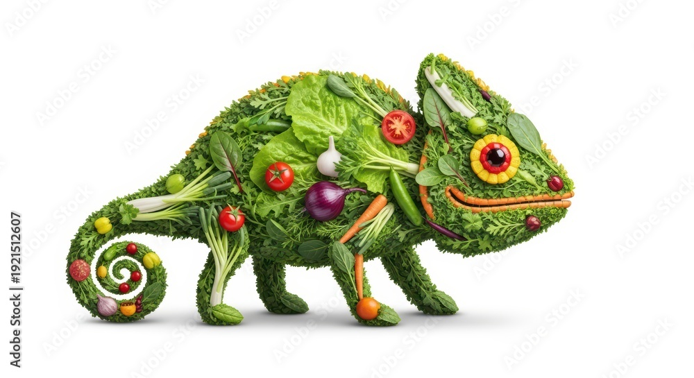 Fototapeta premium Vegetable chameleon. Healthy eating concept.