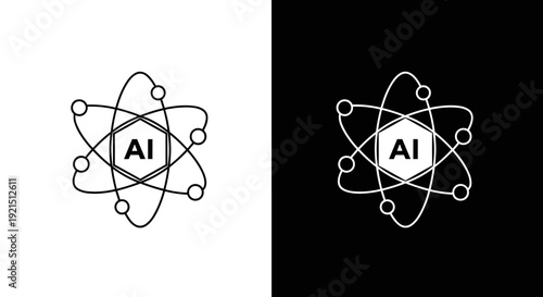 Ai science atom illustration