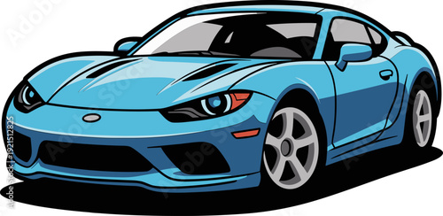 Blue Sports Car Modern Automobile Illustration