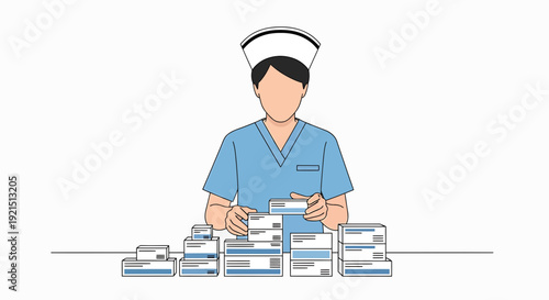 Nurse with Medication Boxes: Healthcare, Pharmacy, and Treatment Concept