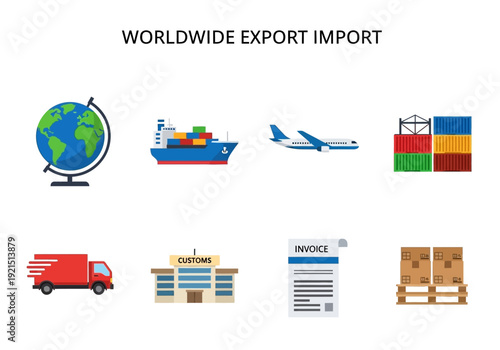 Global Logistics and Shipping Transporting Goods Worldwide by Air, Sea, and Land