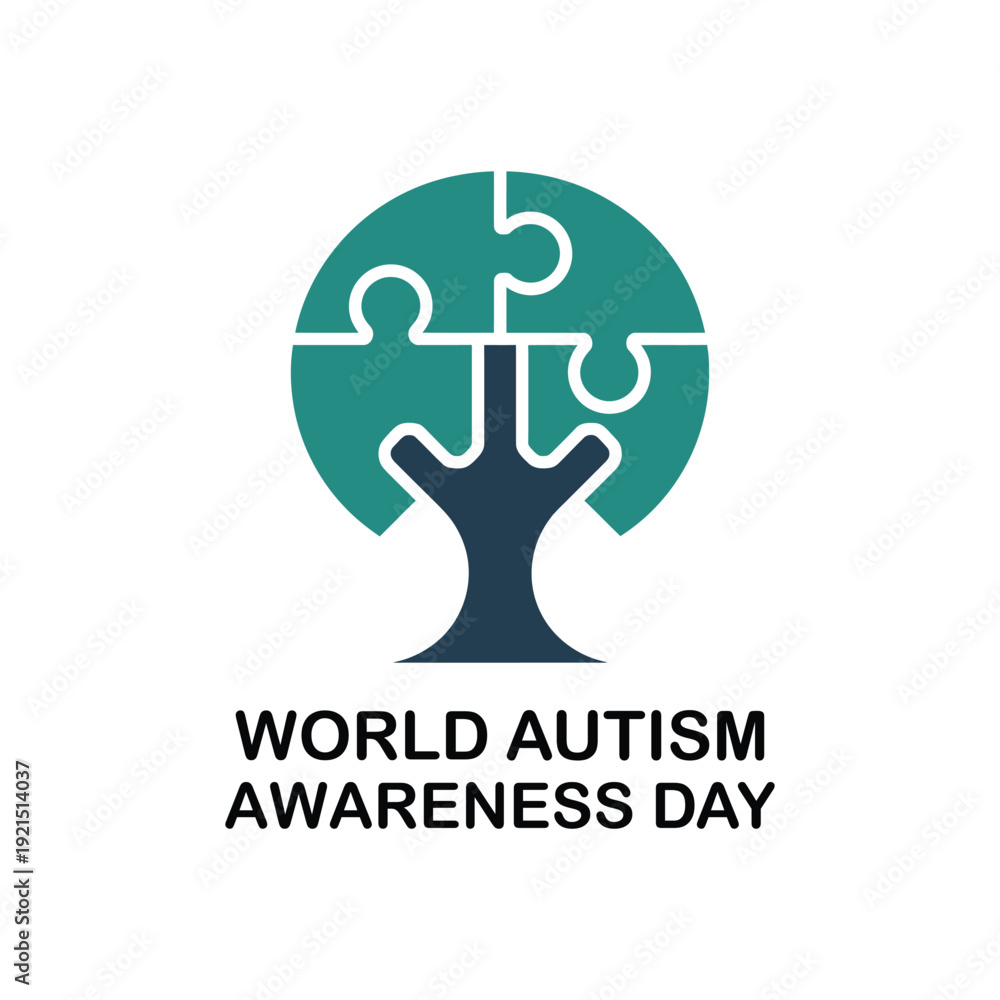 Obraz premium Autism Awareness Puzzle Tree