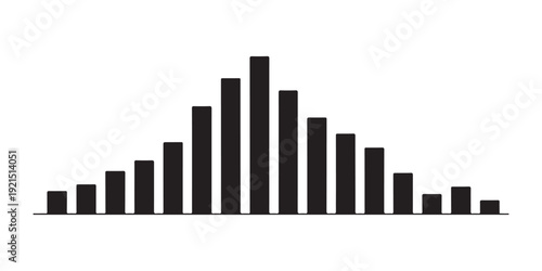 Symmetric audio waveform bars showing frequency spectrum visualization for sound editing and music production