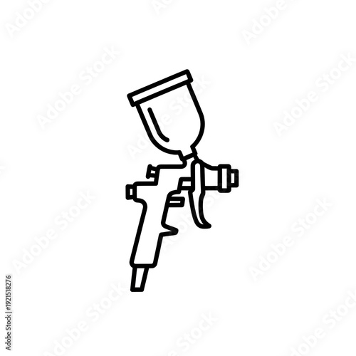 Simple Line Drawing of Spray Gun.