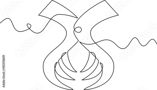 one line art Hair Claw vector illustration. line art, one continuous line, simple, hand drawn and sketch style. for icons, symbols, signs or logos. PNG