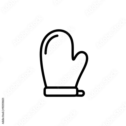 Simple Line Drawing of Winter Glove.