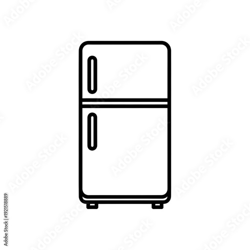 Simple Two Door Refrigerator Illustration.