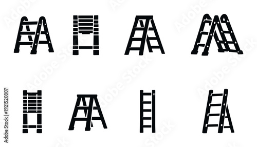 Step and ladder icons displayed in grid on dark gradient background
