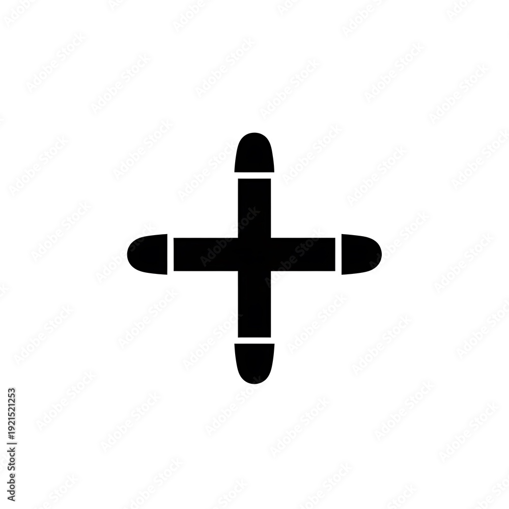 Obraz premium Black plus sign symbol icon graphic.