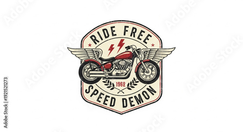 Vintage Motorcycle Badge Design Element.