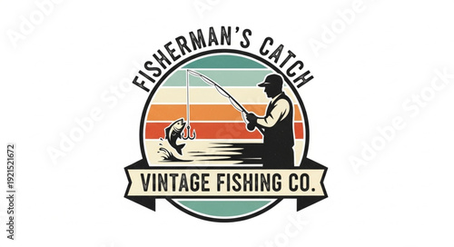 Vintage Fishing Company Logo Design.