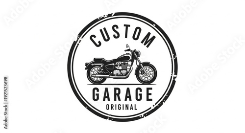 Vintage Motorcycle Custom Garage Logo.