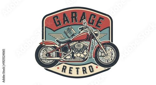Vintage Motorcycle Garage Retro Style.