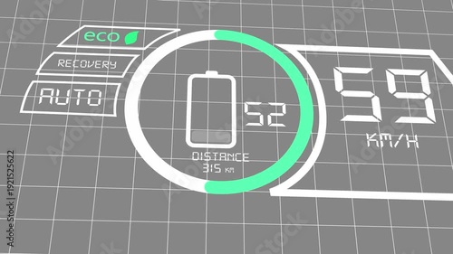 Fast-charging station screen with charging progress bar for electric vehicle