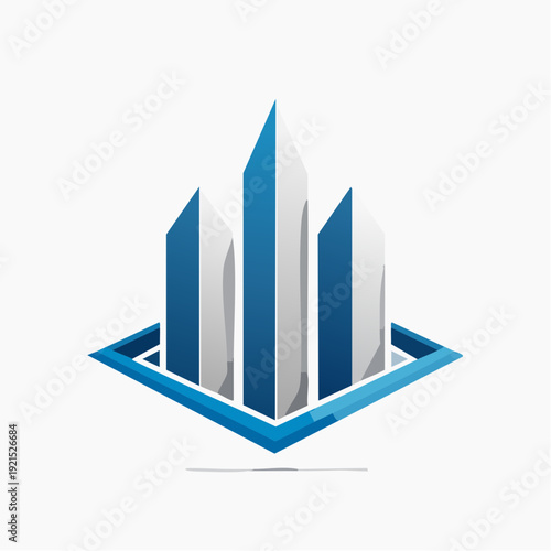 Modern Cityscape Buildings Logo - Abstract Corporate Architecture