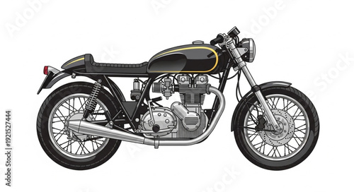 Vintage Motorcycle with Chrome Details.