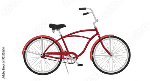 Vintage Red Bicycle Illustration.