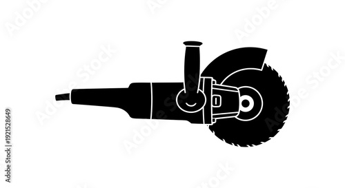 Circular saw blade power tool icon.