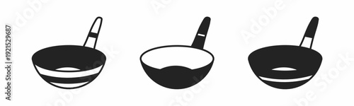Wok icon on white background. Vector logo wok illustration.