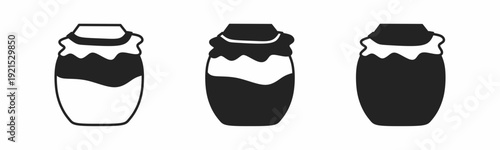 Jar icon on white background. Vector logo jar illustration.