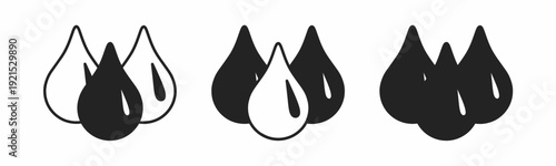 Water drop icon on white background. Vector logo water drop illustration.