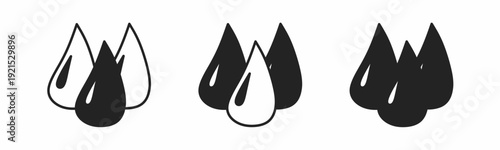 Water drop icon on white background. Vector logo water drop illustration.
