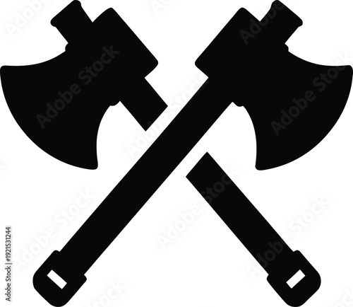 viking axe silhouette vector illustration on transparent background