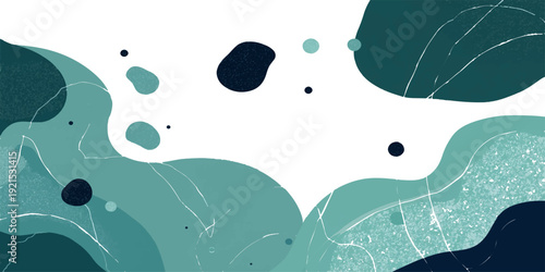 An abstract nature illustration featuring a vibrant blue water splash background with liquid drops and motion bubbles designed like an ink paint vector