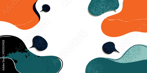 Colorful vector illustration of a seamless abstract pattern featuring blue dogs and heart shapes as decorative elements for a 3d art print background