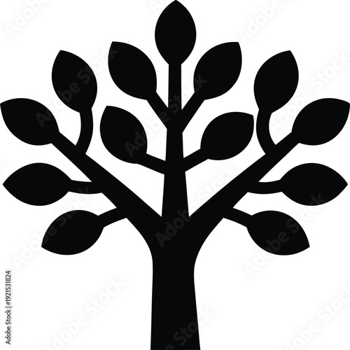 tree of life silhouette vector illustration on transparent background