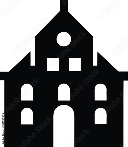 synagogue silhouette vector illustration on transparent background