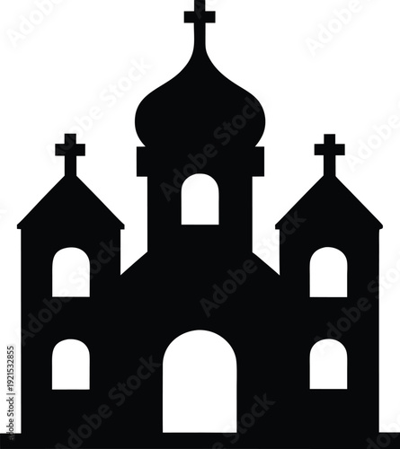 synagogue silhouette vector illustration on transparent background