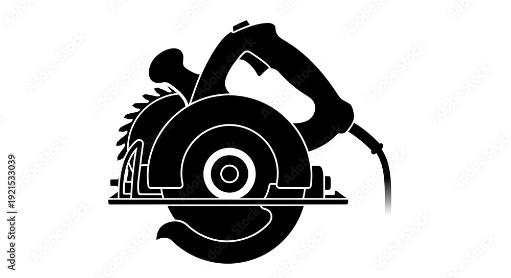 Obraz premium Circular saw icon for construction tools.