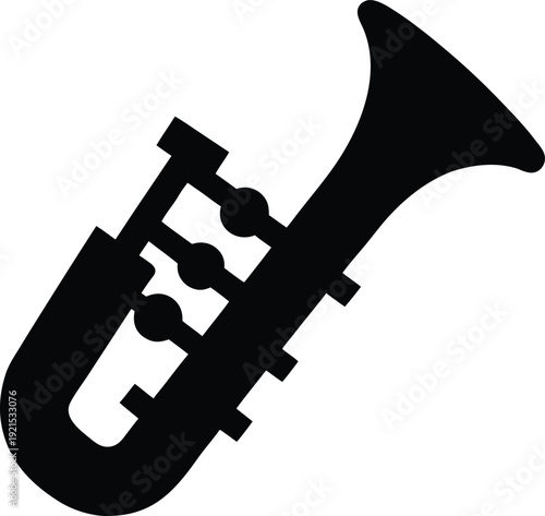soprano saxophone silhouette vector illustration on transparent background