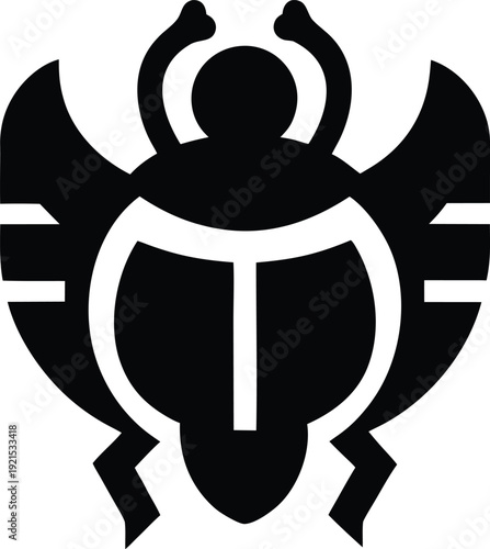 scarab beetle silhouette Black silhouette vector illustration on transparent background