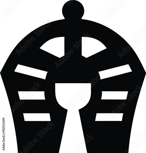 pharaoh crown silhouette Black silhouette vector illustration on transparent background