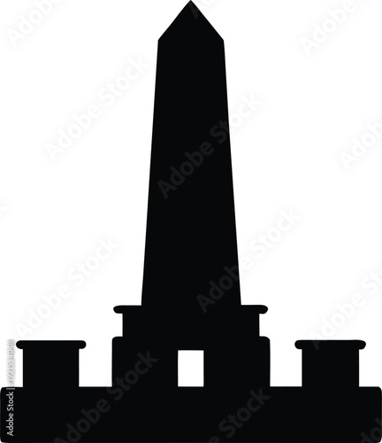 obelisk silhouette Black silhouette vector illustration on transparent background