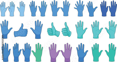Hand Gesture Collection Set Different Signs And Poses Cartoon Vector Illustration