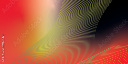 Dark textured noisy background with glowing red and yellow abstract gradient waves over deep black backdrop, vibrant grainy banner header and poster cover design