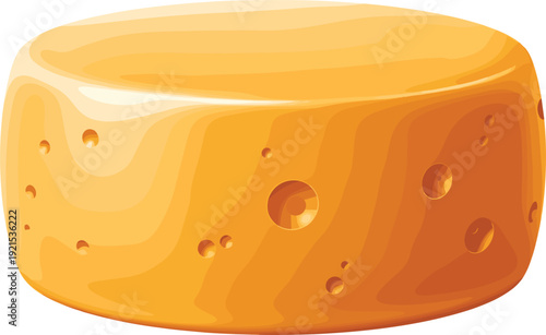 Cheese Wheel Illustration Dairy Food Isolated Cartoon Style Vector Design