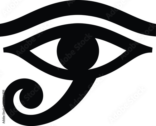 eye of horus silhouette Black silhouette vector illustration on transparent background