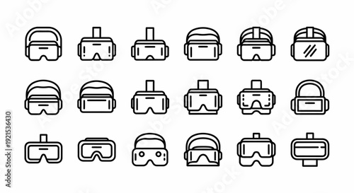 Virtual Reality Headset Icons Collection