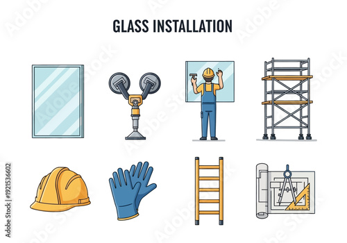 Professional Glass Installation Equipment and Tools for Construction and Renovation Projects