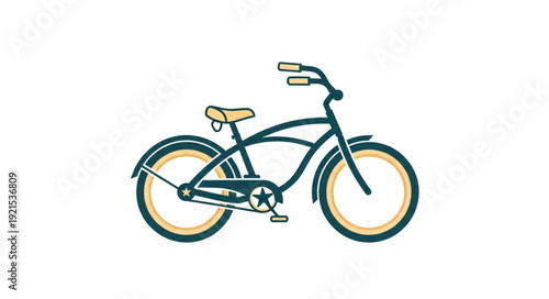 Vintage Style Bicycle Illustration Design.