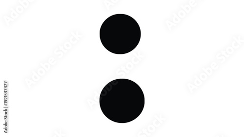 Two solid black circles stacked vertically in a centered composition on a white background