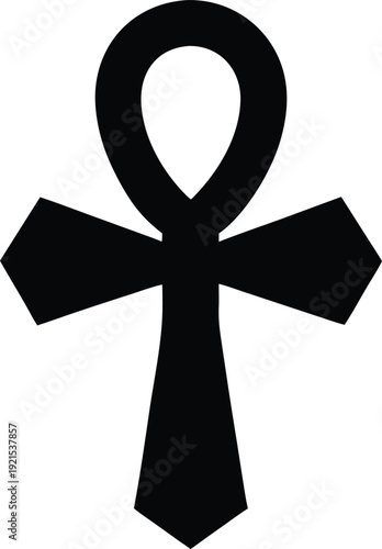 ankh egyptian silhouette Black silhouette vector illustration on transparent background