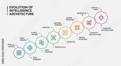 Evolution of Intelligence Architecture A Visual Overview of AI Development.