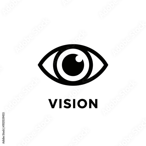 Vision Eye Icon Logo Vector – Minimal Black Eye Symbol for Branding and Identity Design