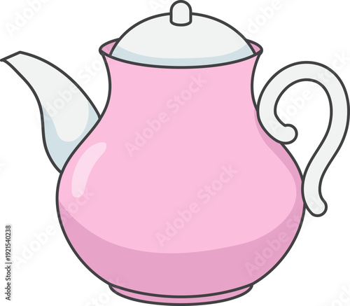 Pink Teapot Illustration 